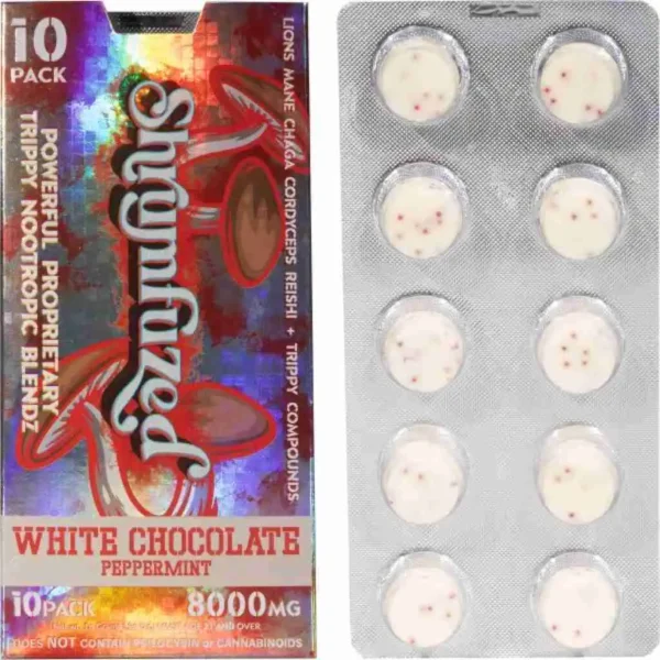 Shrumfuzed Nootropic Mushroom Chocolate 10pc - White Chocolate Peppermint
