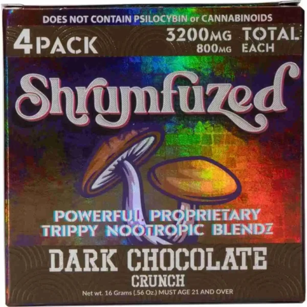 Shrumfuzed Nootropic Mushroom Chocolate 4pc - Dark Chocolate Crunch
