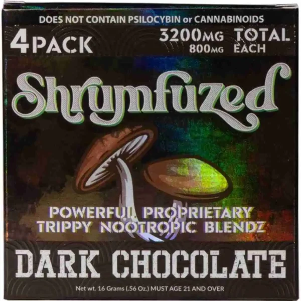 Shrumfuzed Nootropic Mushroom Chocolate 4pc - Dark Chocolate
