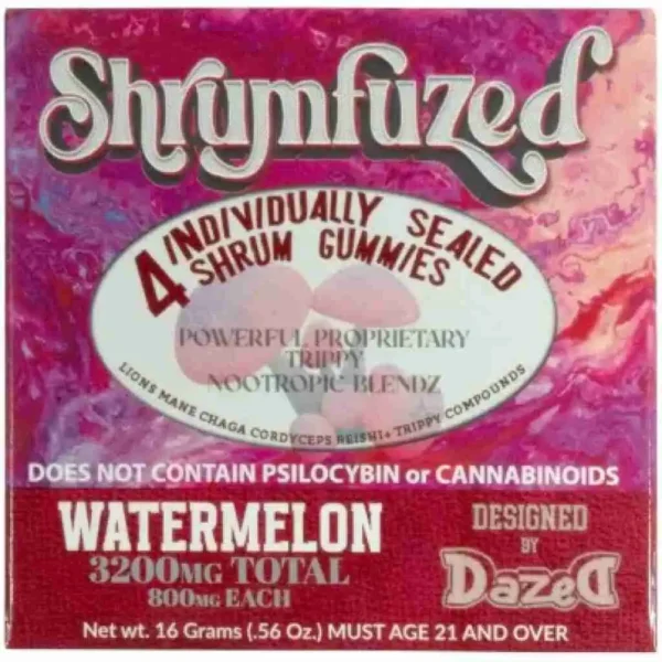 Shrumfuzed Nootropic Mushroom Gummies 4pc - Watermelon