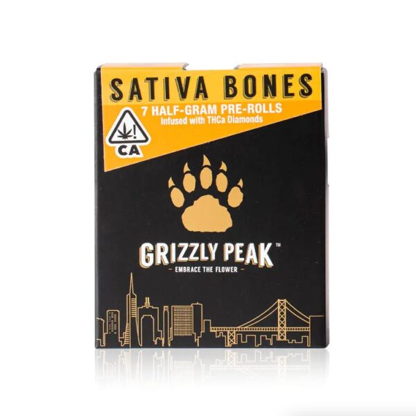 SATIVA BONES 0.5G DIAMOND INFUSED PREROLL 7 PACK