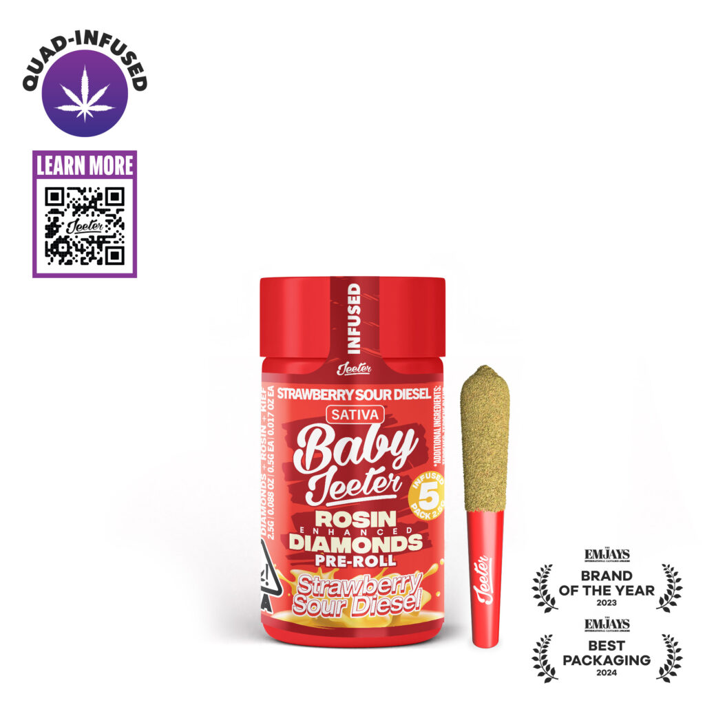 STRAWBERRY SOUR DIESEL BABY JEETER 0.5G INFUSED PREROLL 5-PACK